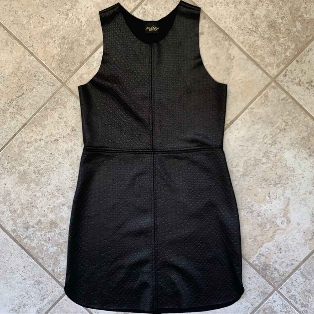 Boutique Leather Black Dress